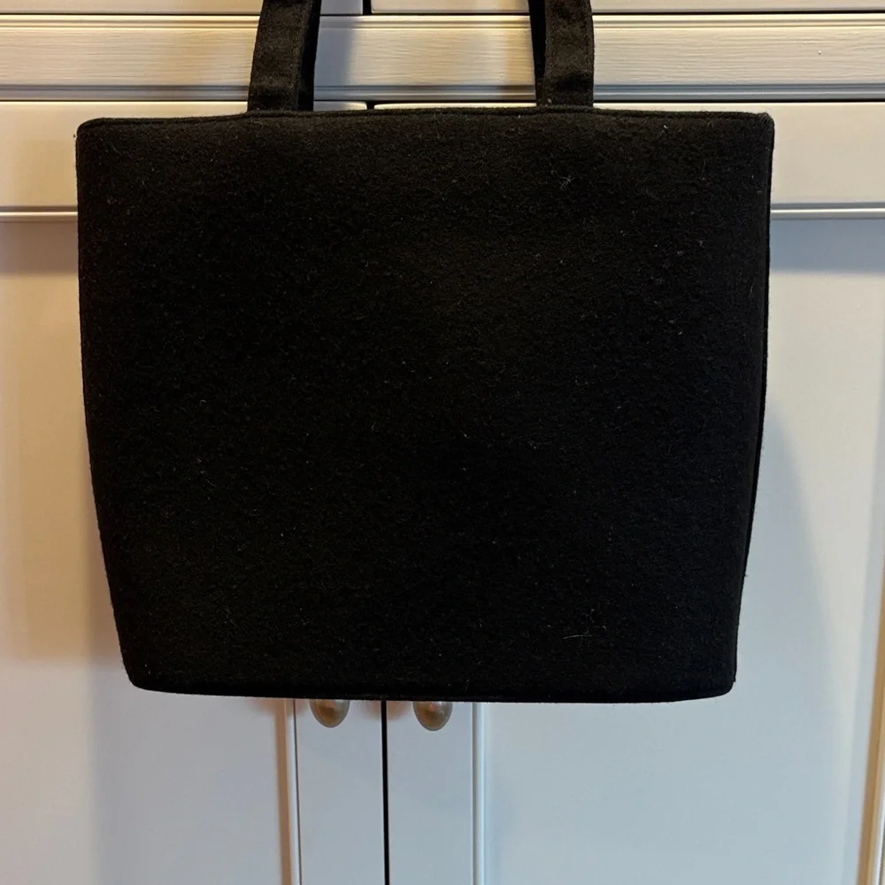 Lulu Guinness Black Tote with Colorful Embroidery - Picture 4 of 7